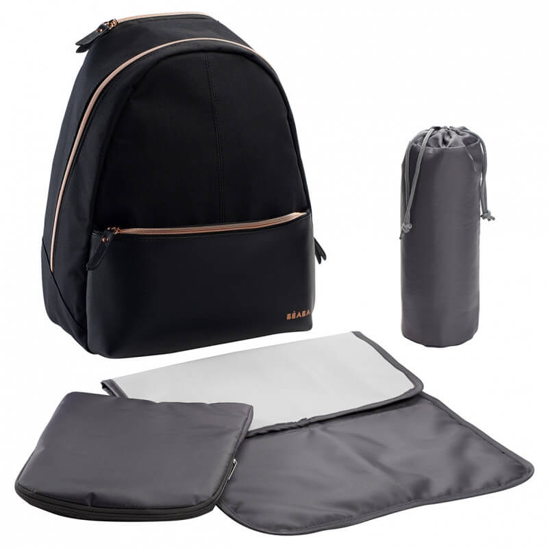 BEABA San Francisco Backpack Black Gold Pink Mighty Rabbit