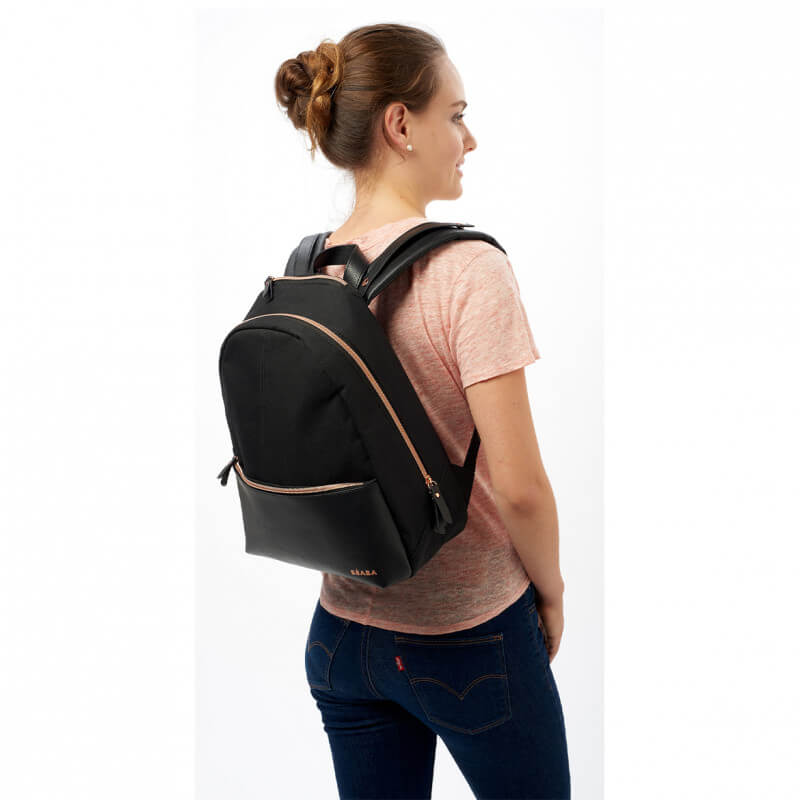 BEABA San Francisco Backpack Black/Gold Pink