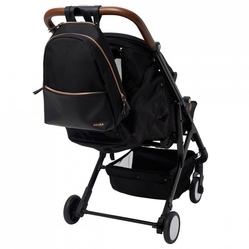 BEABA San Francisco Backpack Black Gold Pink Mighty Rabbit