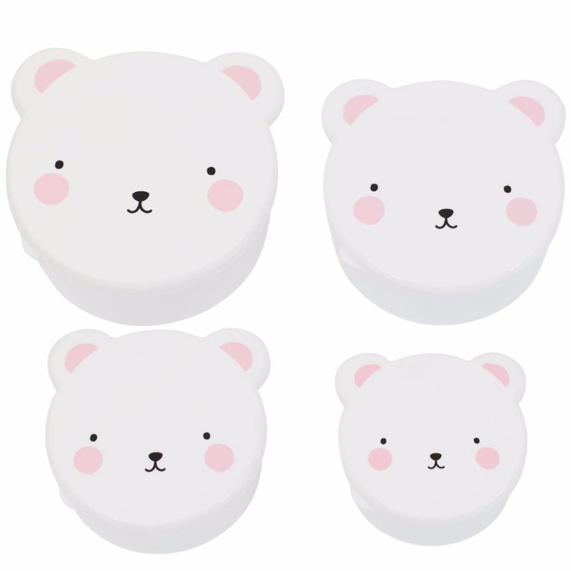 A Little Lovely Company Snack Box Bear Pink