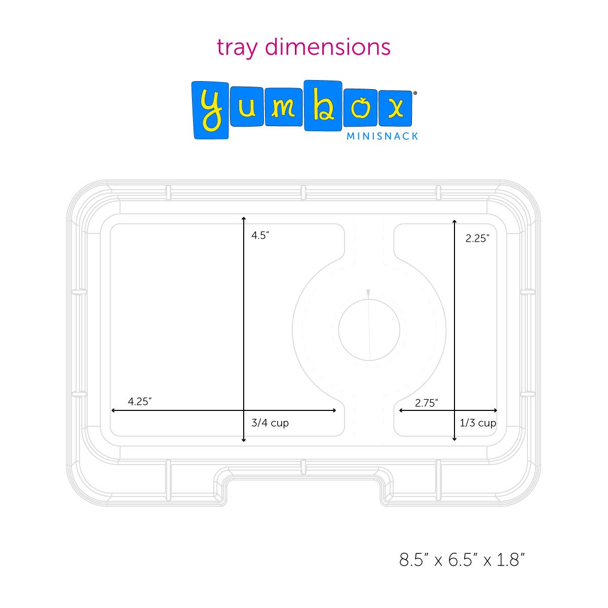 Yumbox Mini Snack Ami Green 3 Compartment Lunch Box