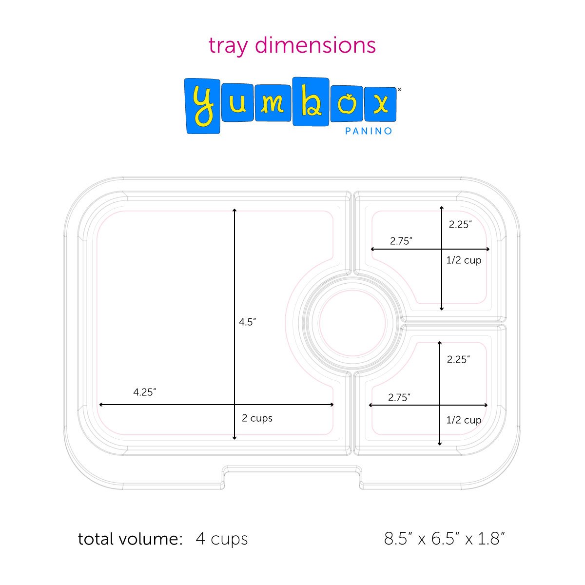 Yumbox Panino with Emoji Tray Kai Blue 4-Compartment Lunch Box